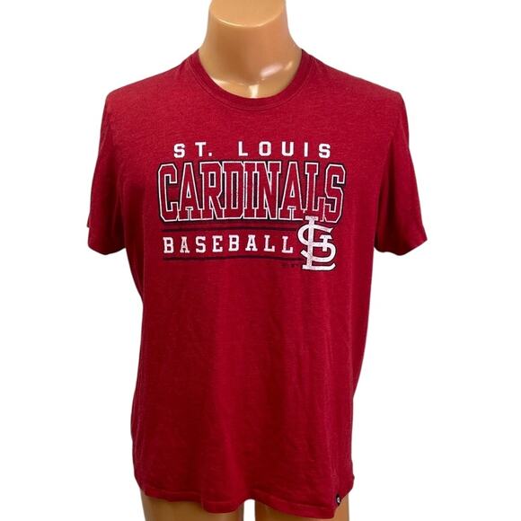St Louis Cardinals Mens Large Red Baseball Polycotton Short Sleeve Tee Shirt - Picture 1 of 4